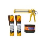 Kit sika couverture tuile bande d'tanchit bitumineuse 100mm x 3m - mastic - colle souple 300ml x2 ...