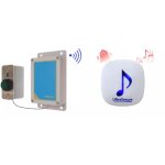 Kit sonnette sans - fil 600m avec carillon 35 m�lodies bouton autonome haute r�sistance picto 'cloche' ...