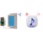 Kit sonnette sans - fil 600m avec carillon 35 m�lodies bouton autonome haute r�sistance 'sonnez svp' ...