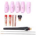 Kit de soudage tig, 13 pièces accessoires pour chalumeau tig 1. 6mm / 2. 4mm pour chalumeau tig wp 17 ... Kit de soudage tig, 13 pièces accessoires pour chalumeau tig 1. 6mm / 2. 4mm pour chalumeau tig wp 17 ...