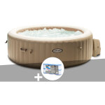 Kit spa gonflable intex purespa sahara rond bulles 4 places + 6 filtres
