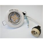 Kit spot encastr� led blanc rond orientable � 82mm ampoule gu10 5w 4000k 480lm 36� dimmable alim 230v ...