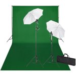 Kit de studio et toile de fond verte 600 x 300 cm et lumi�res, vert, 160178