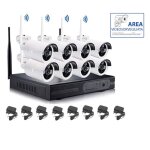 Kit de surveillance vido sans fil 2mpx nvr 8 canaux 8 camras sans fil