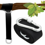 Kit pour suspendre une balancelle 150kg  un arbre 1x sangle 300x5cm corde noir