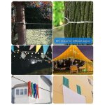 Kit de suspension de guirlande lumineuse, cble mtallique enduit avec tendeurs et crochets pour systme ...