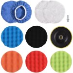Kit de tampons de polissage de voiture de 11 pi�ces de 5 pouces, �ponge de polissage moussante, bonnet ...