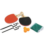 Kit de tennis de table de ping - pong avec filet 2 raquettes 2 couleurs et 3 balles
