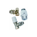 Kit thermostatique avec t�te tl10 - corps et robinet de r�glage �querre - femelle 15x21