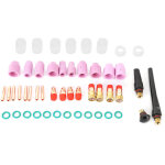 Kit de torche de soudage tig 49 pi�ces ensemble d'accessoires de torche de soudeur pinces buses en c�ramique ...