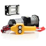 Kit treuil �lectrique 907kg 12v avec c�ble en acier 12, 5m 1cv & guide - c�ble avec 907 - 1587kg - cabestan ...