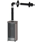 Kit ventouse universel d. 80 / 125 complet (sortie faade) pole  granuls raccordement derrire
