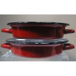 Kitchen fun - plat a oeufs 18cm rouge email