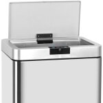 Kitchen move - couvercle de poubelle automatique daytona argent acier inoxydable 60l