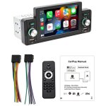 Autoradio 5 pouces mp5 avec bluetooth, radio fm, carplay et android auto - appels mains libres, charge ...