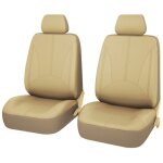 Housse de siège auto en cuir perforé 4 pièces (beige) - universelle pour voiture / suv - respirante & ... Housse de siège auto en cuir perforé 4 pièces (beige) - universelle pour voiture / suv - respirante & ...