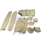 Housse de sige auto en cuir perfor 9 pices (beige) - universelle pour voiture / suv - respirante & ...