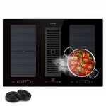 Klarstein ? plaque de cuisson induction 4 foyers 7120w ? hotte aspirante int�gr�e 477 m� / h ? commande ...