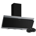 Klarstein alessia hotte aspirante 90 cm - hotte dcorative incline, 404 m / h, a + + + , led, 3 vitesses ...