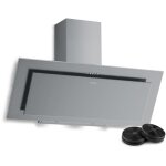 Klarstein athena hotte aspirante 90 cm - hotte d�corative inclin�e, 404 m� / h, led, 3 vitesses, a + ...