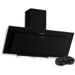 Klarstein athena hotte aspirante 90 cm - hotte d�corative inclin�e, 404 m� / h, led, 3 vitesses, a + ...