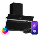 Klarstein bigbite hotte aspirante 60 cm - hotte d�corative inclin�e, 417 m� / h, a + + + , led, 3 vitesses ...