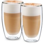 Klarstein - carajillo verres thermos � double paroi en verre borosilicat� fait main 450 ml