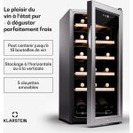 Klarstein - cave a vin, caves � vin de conservation de 50l, porte en verre, cave a vins � zone unique, ...