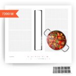 Klarstein chef - fusion table de cuisson  induction avec hotte intgre - 7200 w, boost 8400 w, dbit ...