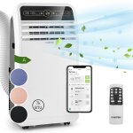 Klarstein climatiseur mobile silencieux, climatiseur 4 en 1, mode nuit, dshumidificateur, ventilateur, ...