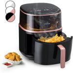 Klarstein - friteuse sans huile avec fonction vapeur, friteuse air chaud air fryer xl 1500w, mini friteuse ...