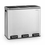 Klarstein - grandmaster trash poubelle � p�dale 54 l / 3x18 l silencieux pp inox