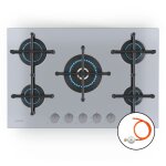 Klarstein - illuminosa 5 plaque de cuisson gaz, 5 brleurs sabaf, 4kw - 1kw, acier inoxydable, allumage ...