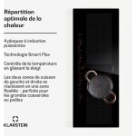 Klarstein ? plaque induction vitroc�ramique 7200w ? 4 zones de cuisson ? technologie smart flex ? fonction ...