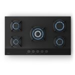 Klarstein - velaire plaque de cuisson gaz 5 feux - 10400w, verre, allumage lectrique, scurit anti ...