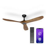Klarstein ventilateur plafond bois silencieux avec t�l�commande, ventilateur plafond smart 152 cm, 6 ...