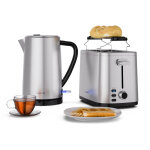 Klarstein verosteel essentiel set petit - d�jeuner - acier inox, grille - pain 2 fentes 7 niveaux, plateau ...