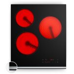 Klarstein verosteel plaque vitrocramique 45 cm - 3 zones dont ovale, 5000 w, curseur tactile, minuterie, ...