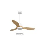 Klassfan - modulo ventilateur de plafond pour chambres avec lumire blanc et bois massif clair 10  25 ...