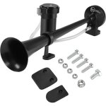 Klaxon camion 12v 450mm chrome zinc trompette camion air horn avec compresseur pour tous les vhicules ...