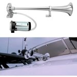 Klaxon de garage � air comprim� argent�, kit de klaxon de camion 12 v 150 db, klaxon � air comprim�, ...