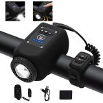 Klaxon de v�lo �lectronique avec lumi�re, mini sonnettes �lectrique v�lo � 6 sons, phare rechargeable ...
