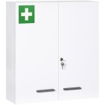 Armoire � pharmacie - kleankin - 6 �tag�res avec serrure et 2 cl�s de s�curit� - 55x18x60 cm - blanc
