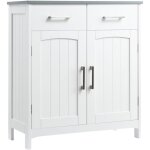 Kleankin - meuble bas de salle de bain sur pied - 2 tiroirs, 2 portes, tagre - dim. 68 x 33 x 76 cm ...