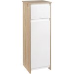 Meuble colonne bas salle de bain style cosy dim. 32l x 30l x 90h cm porte étagère tiroir mdf blanc aspect ... Meuble colonne bas salle de bain style cosy dim. 32l x 30l x 90h cm porte étagère tiroir mdf blanc aspect ...
