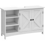 Kleankin - meuble vasque - meuble sous - vasque - 2 portes croisillon, �tag�re, 3 niches - poign�es boutons ...