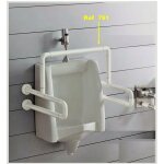 Double barre d'appui fixe et reli�e / nylon blanc - antibact�rien