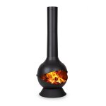 Knight on fire po�le � bois de jardin design chemin�e - inox noir