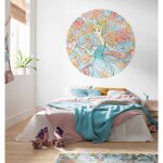 Komar - papier peint panoramique rond adhsif cendrillon multicolore - disney