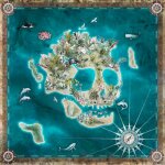 Komar - poster intissé ile déserte en forme de tête de mort, pirates animaux marins - 250 x h250 cm Komar - poster intissé ile déserte en forme de tête de mort, pirates animaux marins - 250 x h250 cm